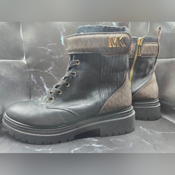 Michael Kors Stark Logo and Leather Combat Boot - Picture 6 of 12